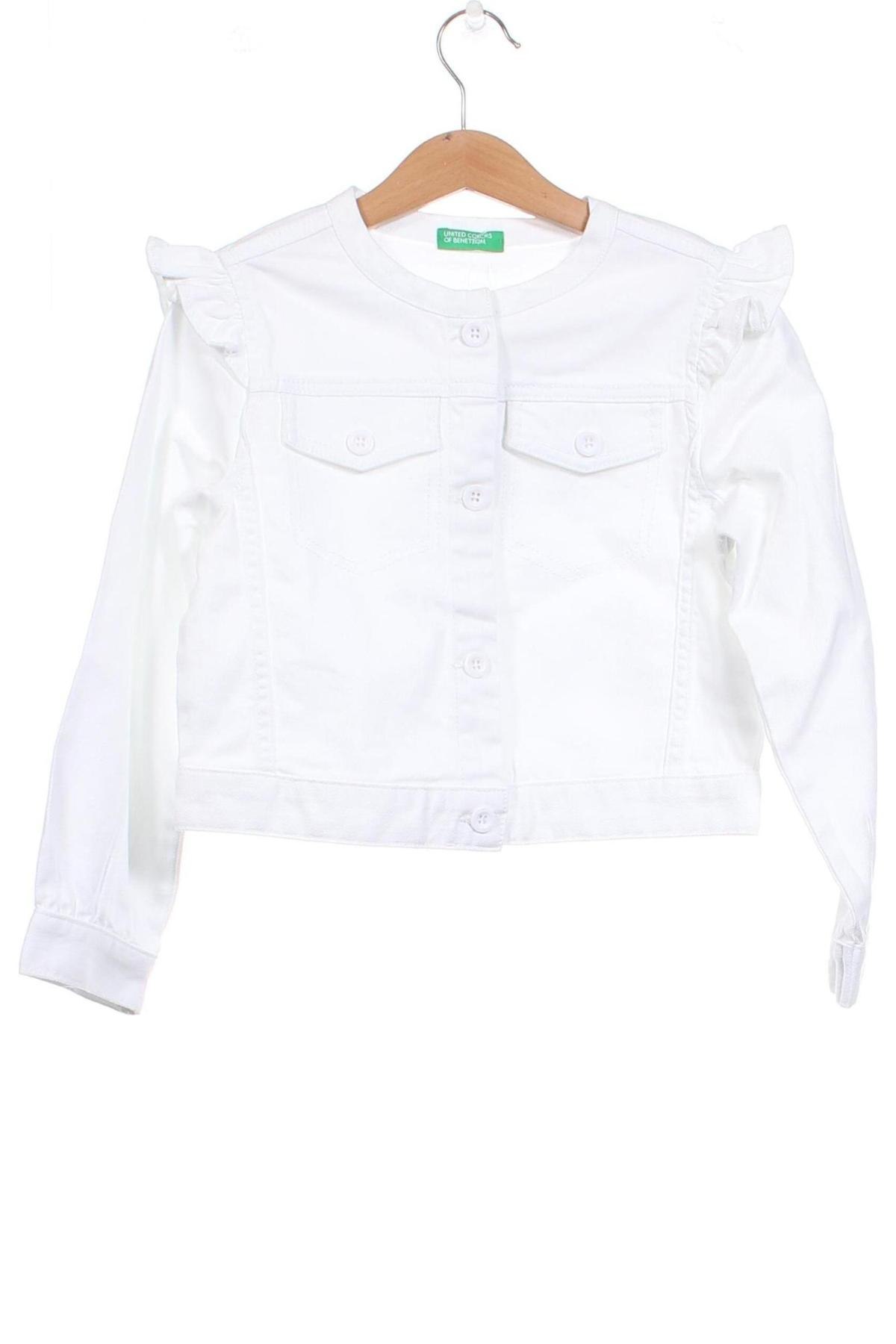 Geacă de blugi, pentru copii United Colors Of Benetton, Mărime 4-5y/ 110-116 cm, Culoare Alb, Preț 260,53 Lei