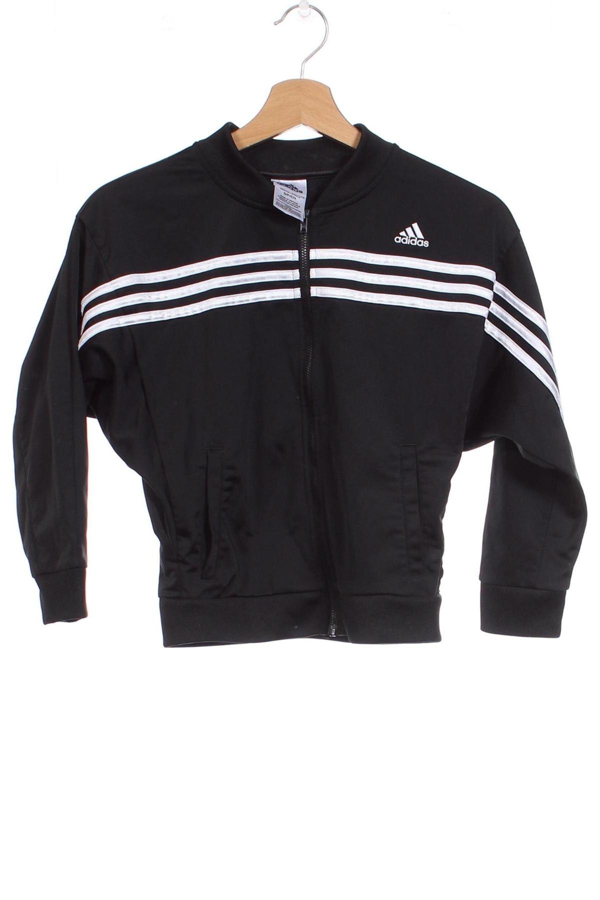Детско спортно горнище Adidas, Размер 7-8y/ 128-134 см, Цвят Черен, Цена 22,80 лв.