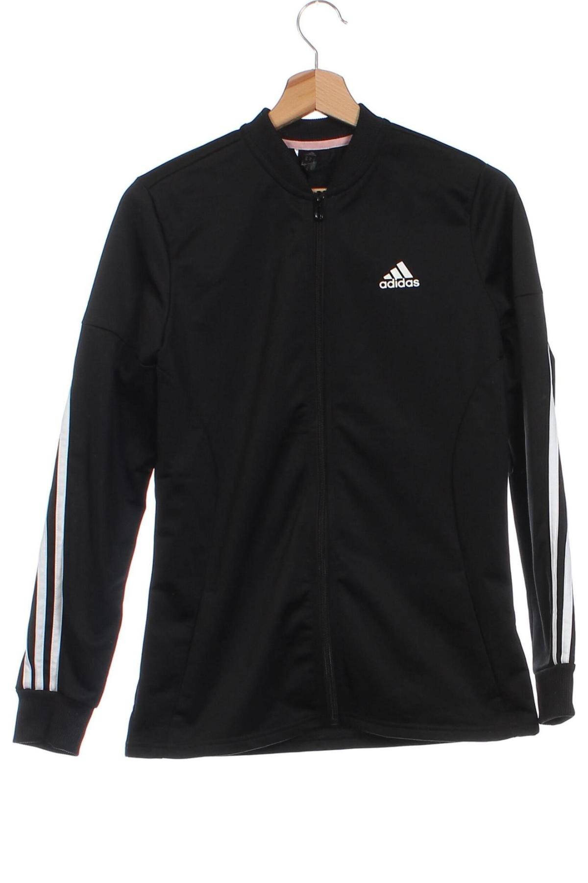 Детско спортно горнище Adidas, Размер 14-15y/ 168-170 см, Цвят Черен, Цена 22,10 лв.