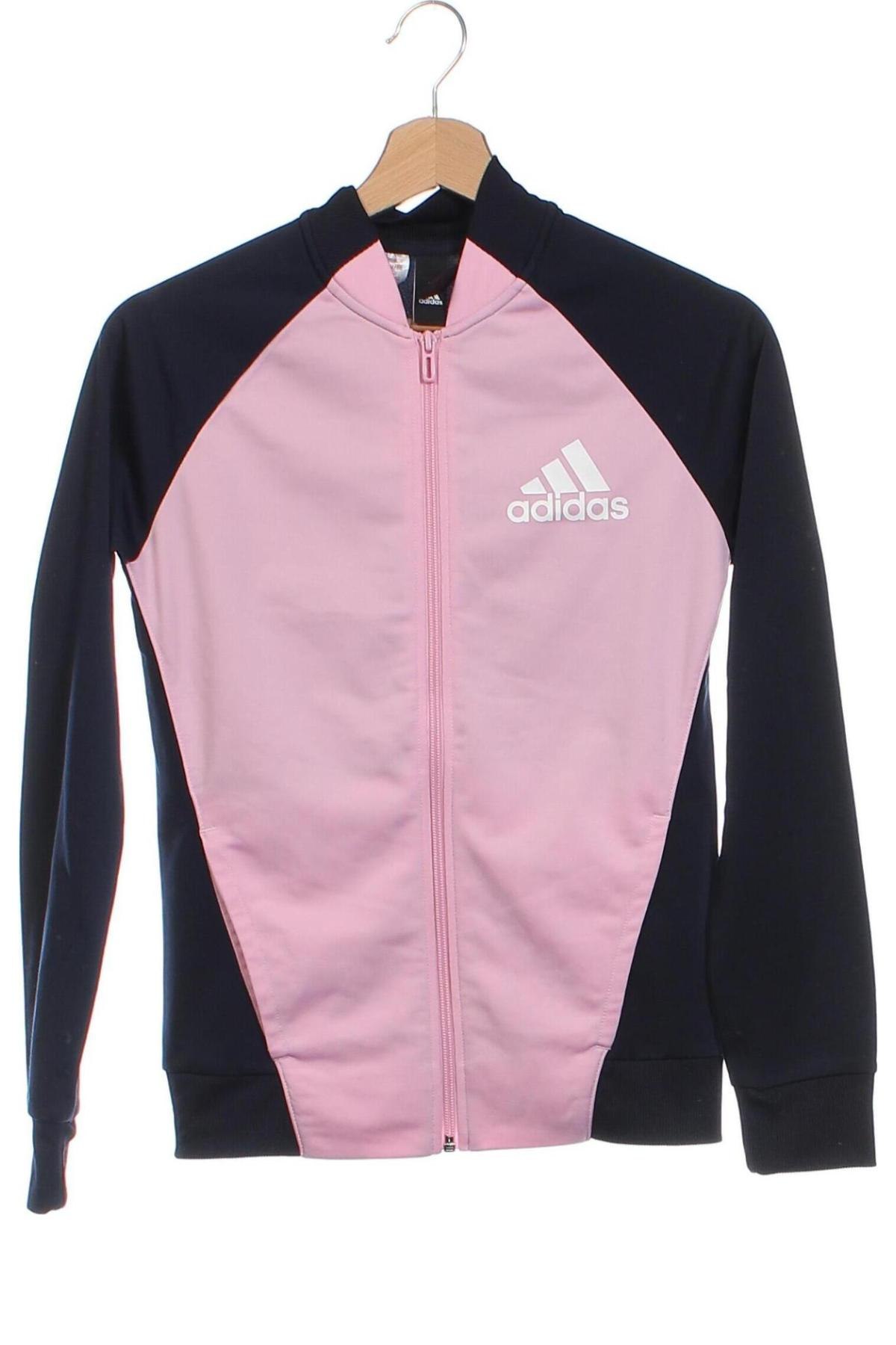 Детско спортно горнище Adidas, Размер 12-13y/ 158-164 см, Цвят Розов, Цена 22,10 лв.