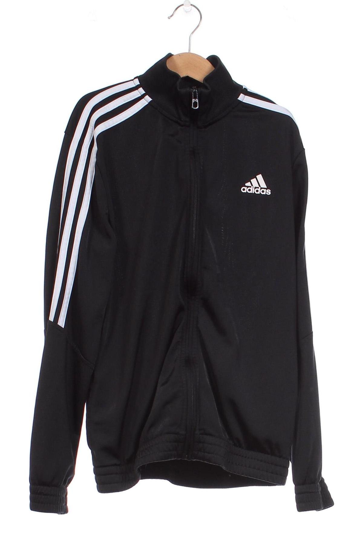 Детско спортно горнище Adidas, Размер 11-12y/ 152-158 см, Цвят Черен, Цена 25,60 лв.