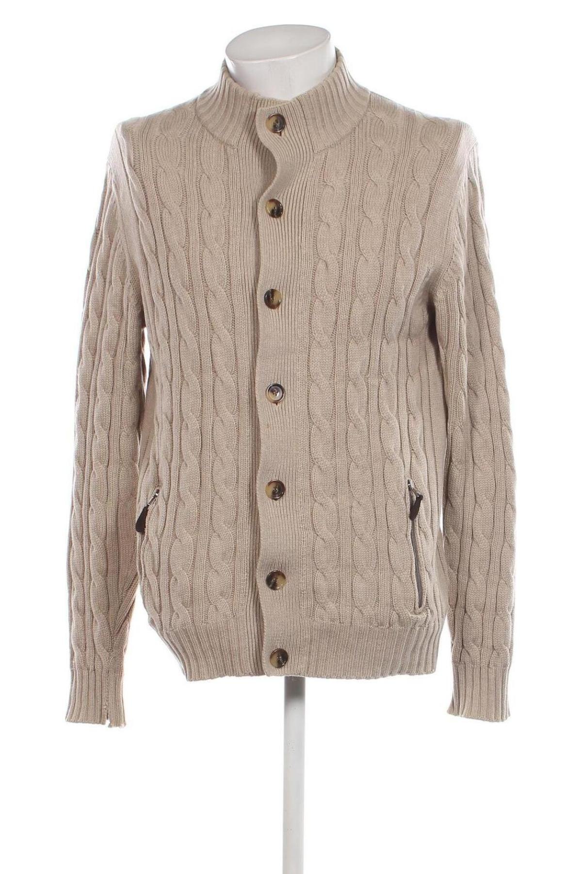 Herren Strickjacke Johann Konen, Größe M, Farbe Beige, Preis € 43,14