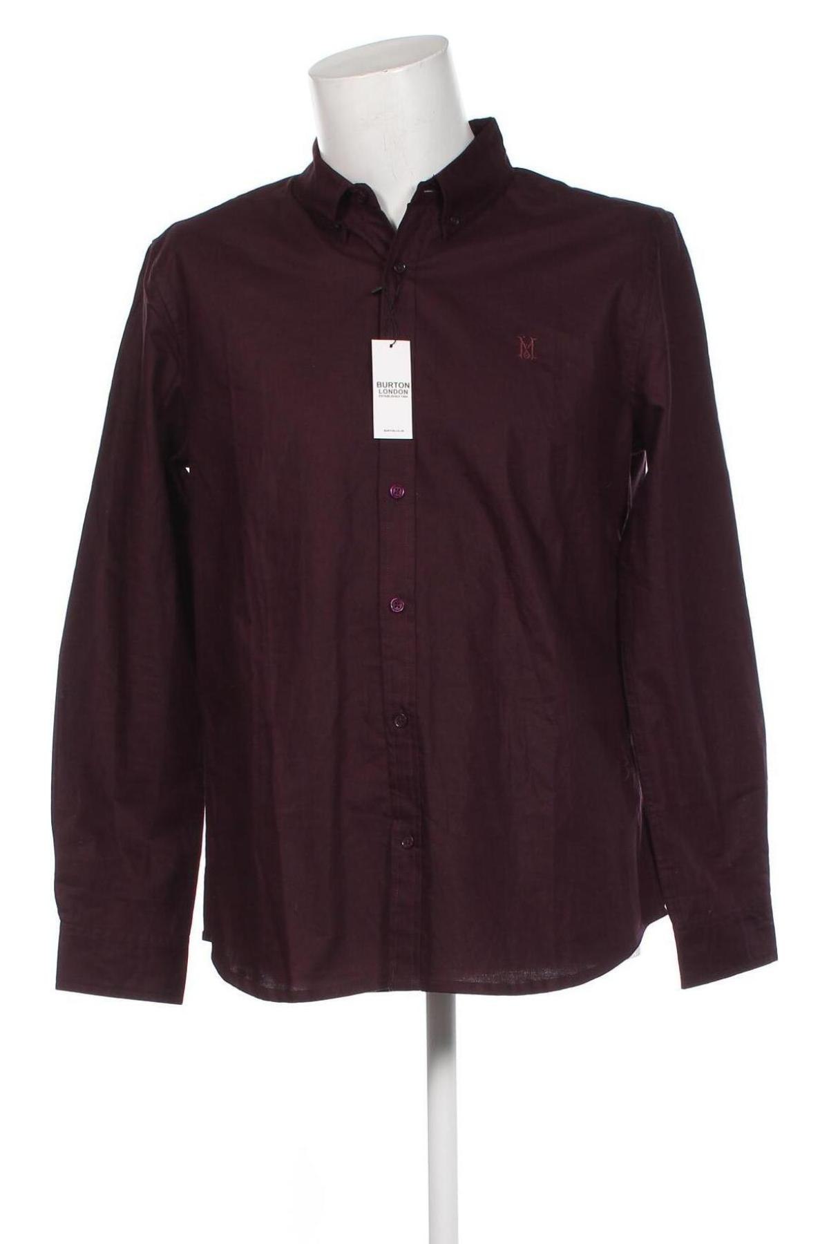 Herrenhemd Burton of London, Größe L, Farbe Rot, Preis € 39,69