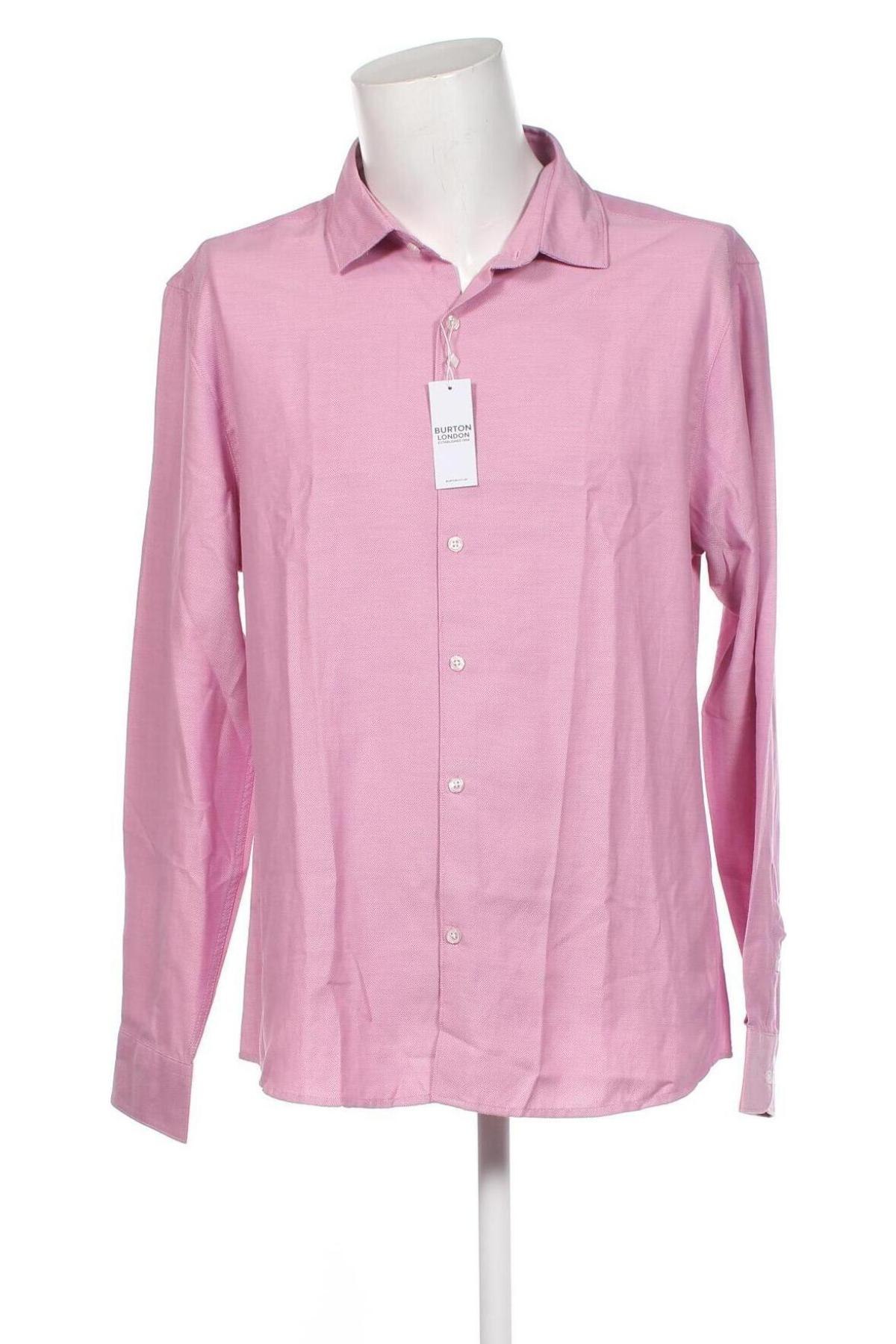 Herrenhemd Burton of London, Größe L, Farbe Rosa, Preis € 39,69