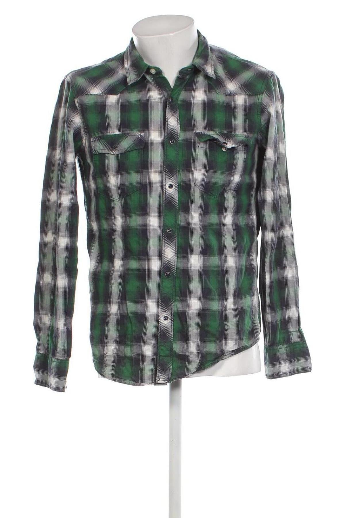 Ανδρικό πουκάμισο H&M L.O.G.G., Μέγεθος M, Χρώμα Πολύχρωμο, Τιμή 2,99 €