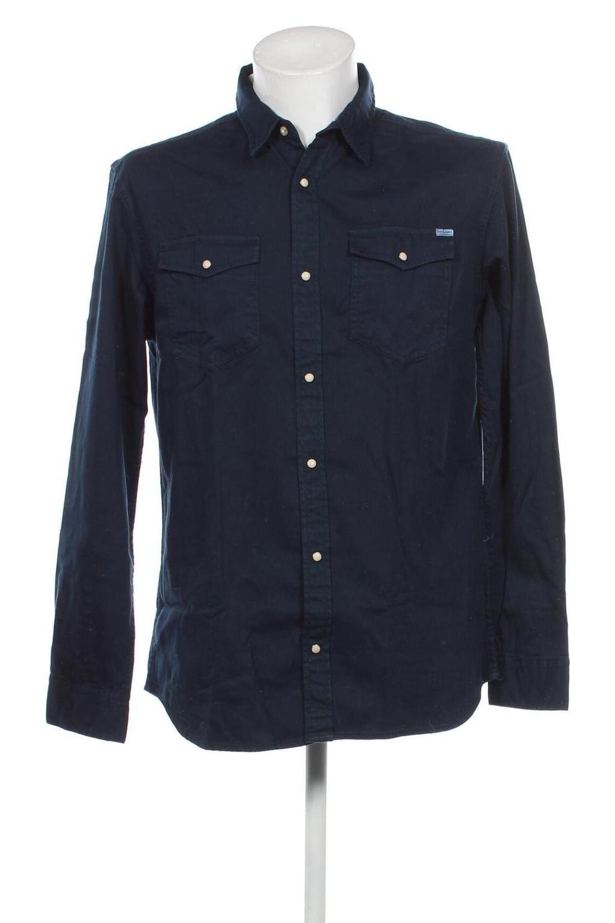 Ανδρικό πουκάμισο Jack & Jones, Μέγεθος XL, Χρώμα Μπλέ, Τιμή 16,91 €