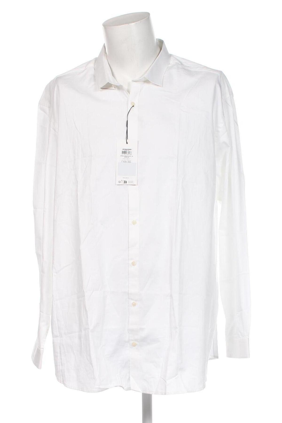 Herrenhemd Jack & Jones, Größe 4XL, Farbe Weiß, Preis 29,59 €