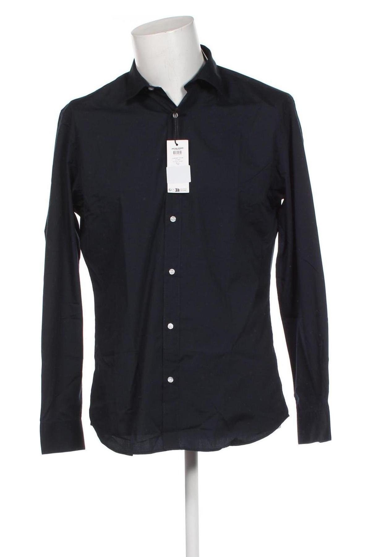 Ανδρικό πουκάμισο Jack & Jones, Μέγεθος L, Χρώμα Μπλέ, Τιμή 16,91 €