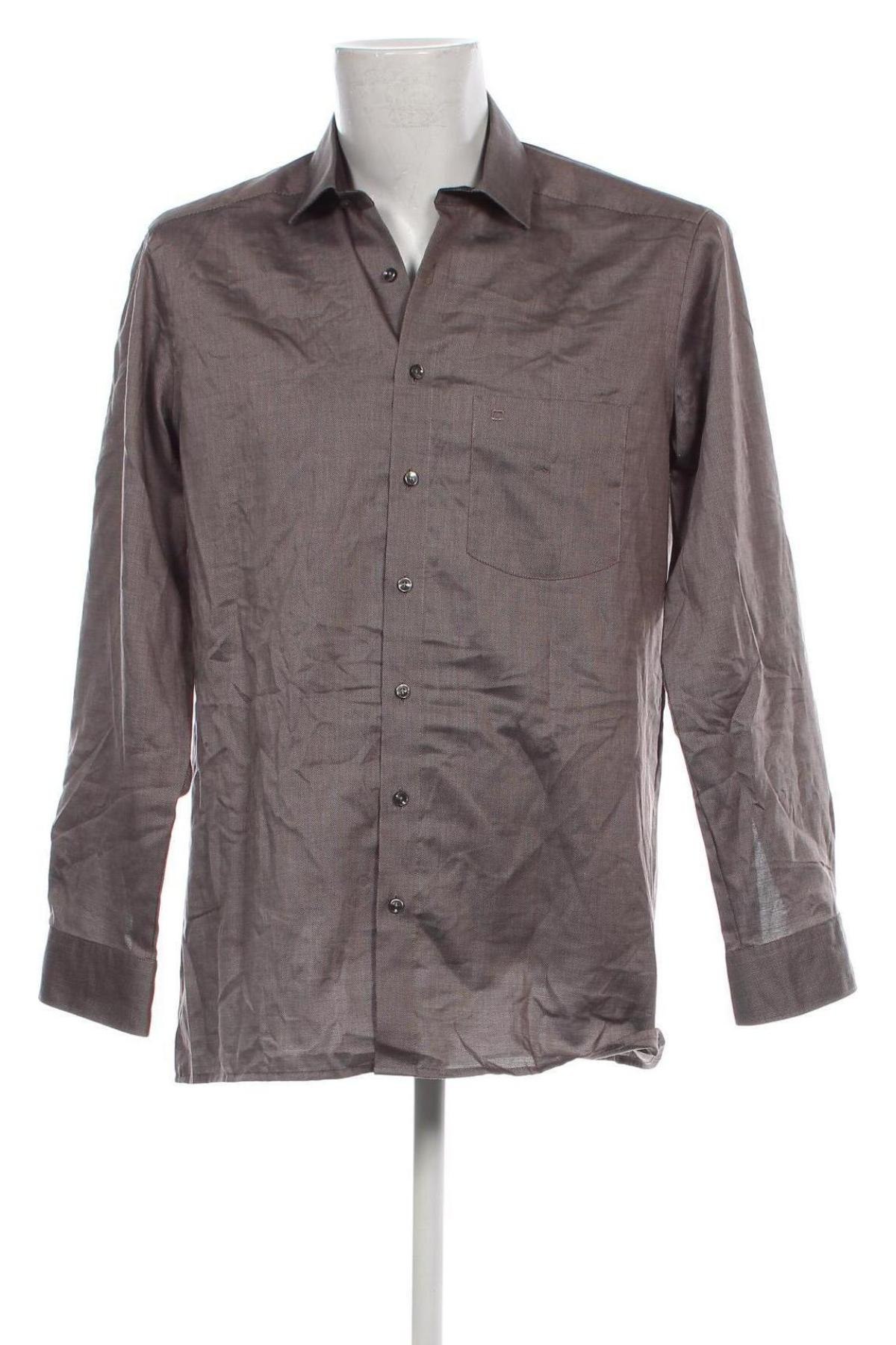 Ανδρικό πουκάμισο Olymp, Μέγεθος L, Χρώμα Καφέ, Τιμή 13,61 €