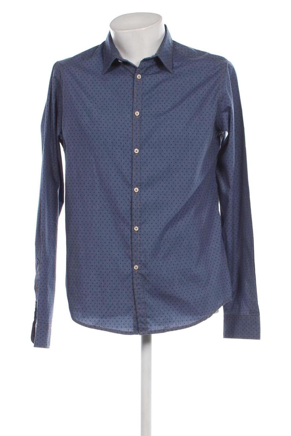 Ανδρικό πουκάμισο Risskio, Μέγεθος M, Χρώμα Μπλέ, Τιμή 10,54 €