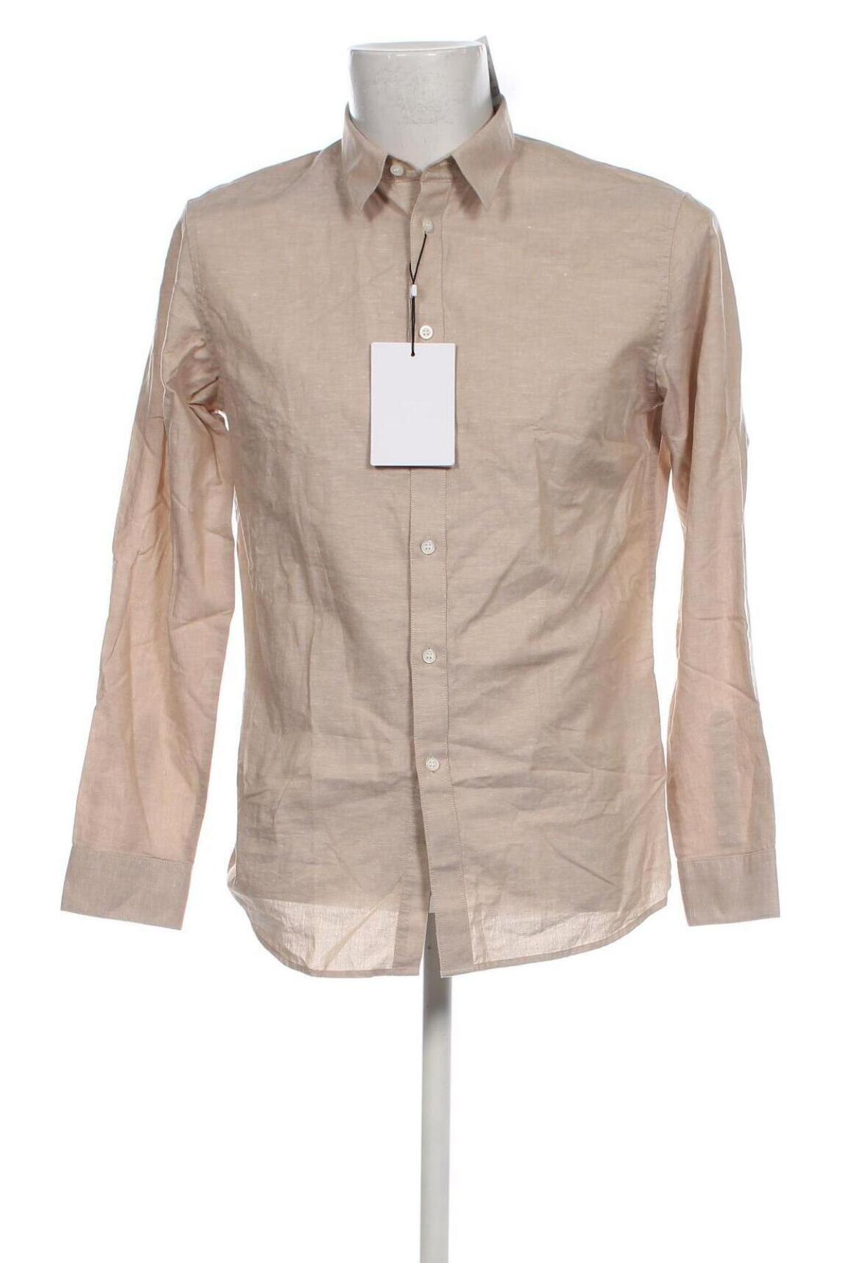 Мъжка риза Selected Homme, Размер M, Цвят Бежов, Цена 93,00 лв.