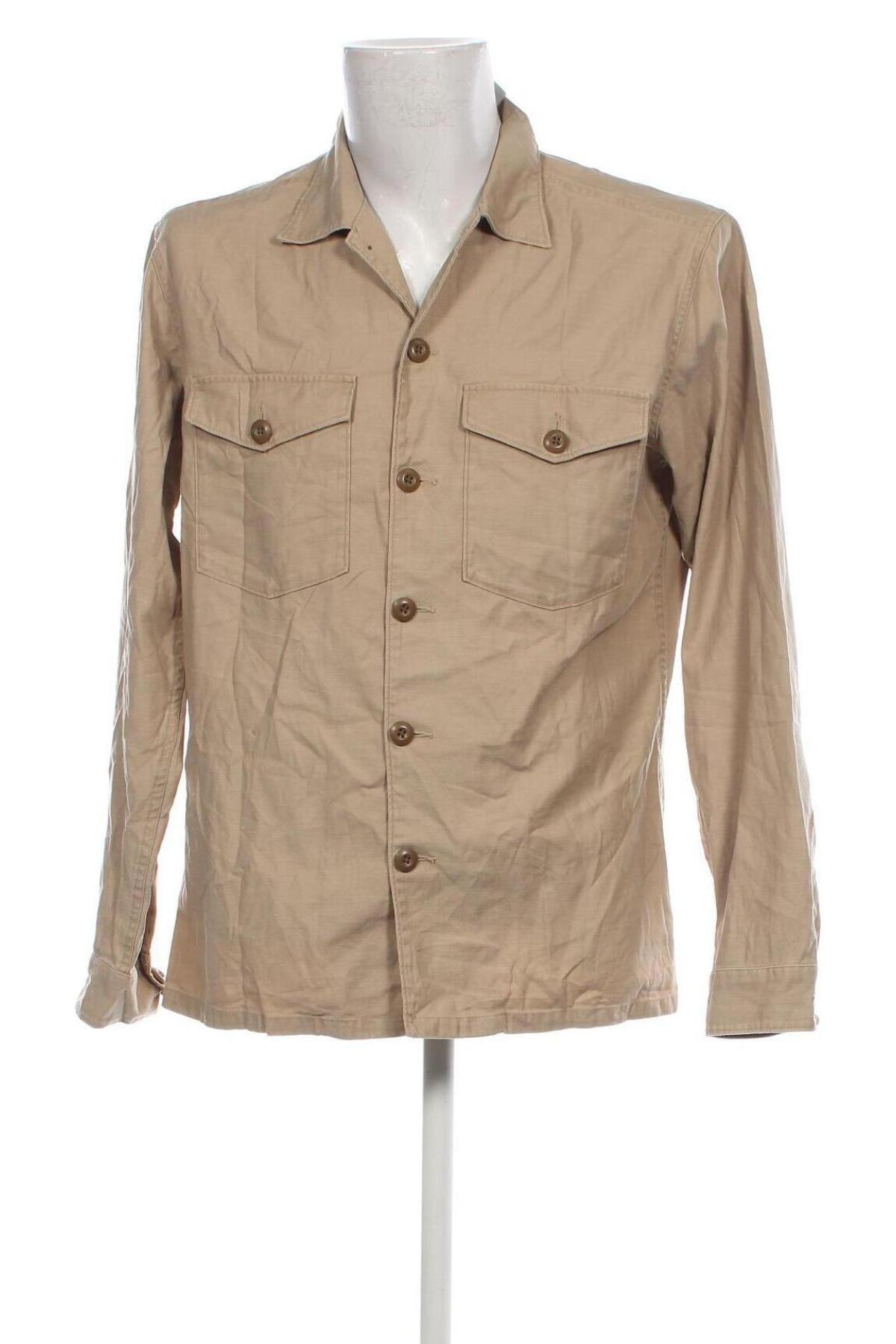 Ανδρικό πουκάμισο Uniqlo, Μέγεθος L, Χρώμα  Μπέζ, Τιμή 6,94 €