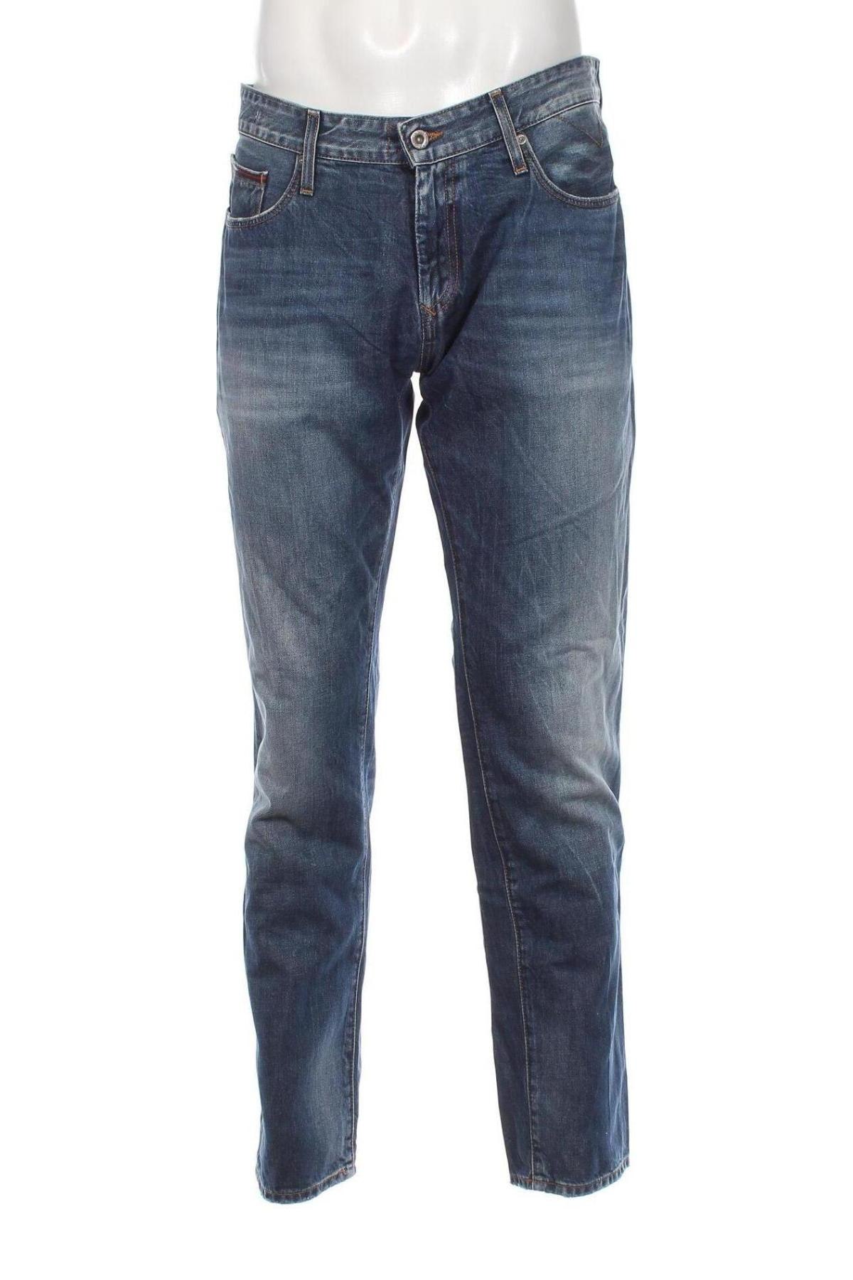 Męskie jeansy Hilfiger Denim, Rozmiar L, Kolor Niebieski, Cena 307,06 zł