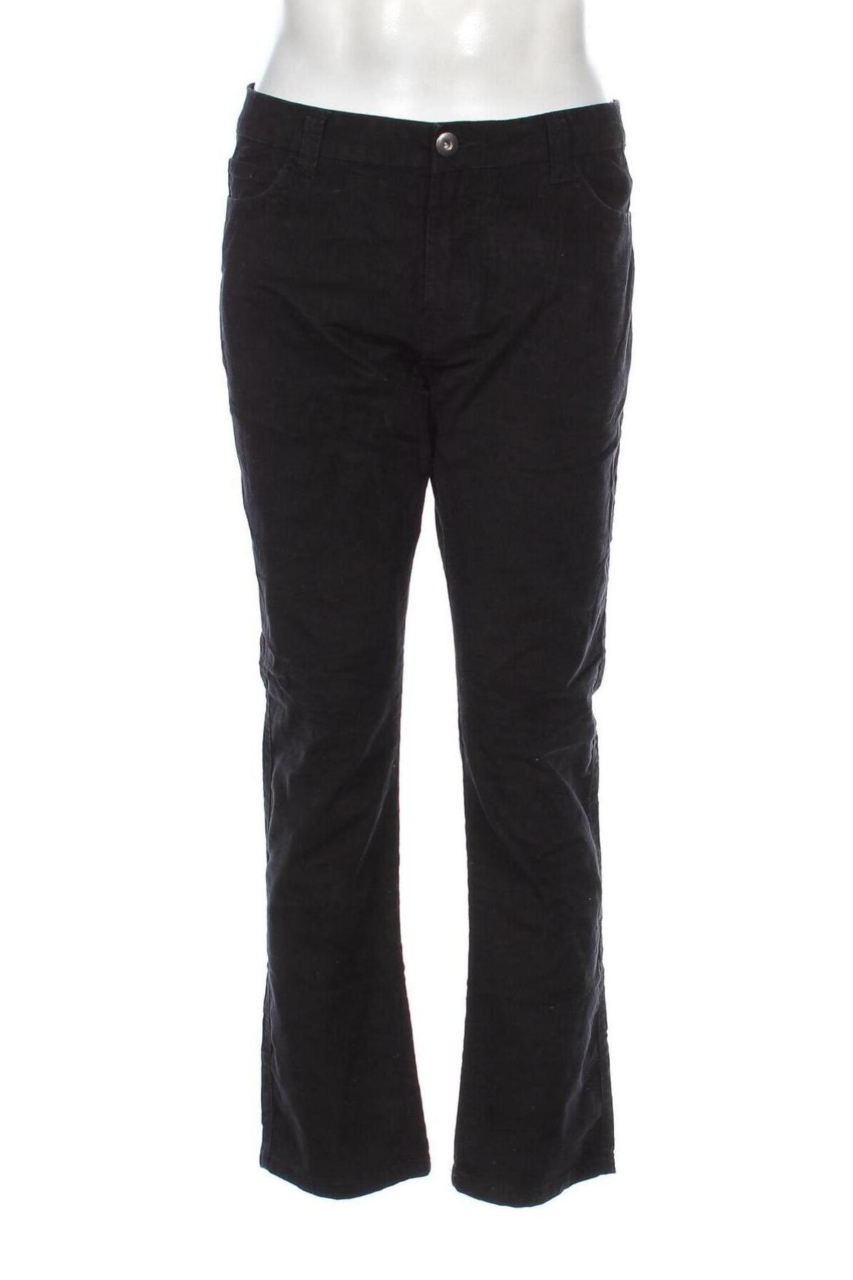 Pantaloni raiați de bărbați Denim&Co., Mărime L, Culoare Negru, Preț 32,43 Lei