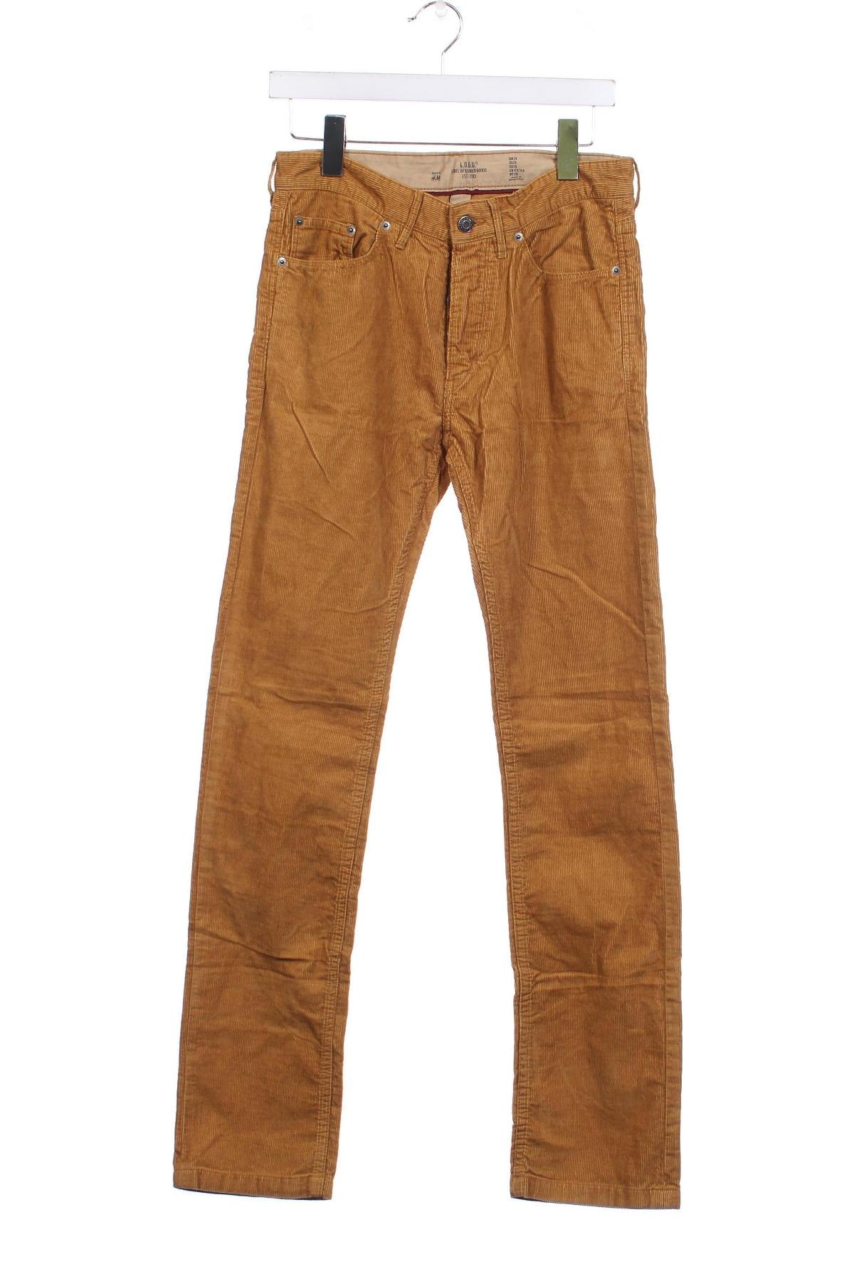 Pantaloni raiați de bărbați H&M L.O.G.G., Mărime S, Culoare Bej, Preț 23,85 Lei
