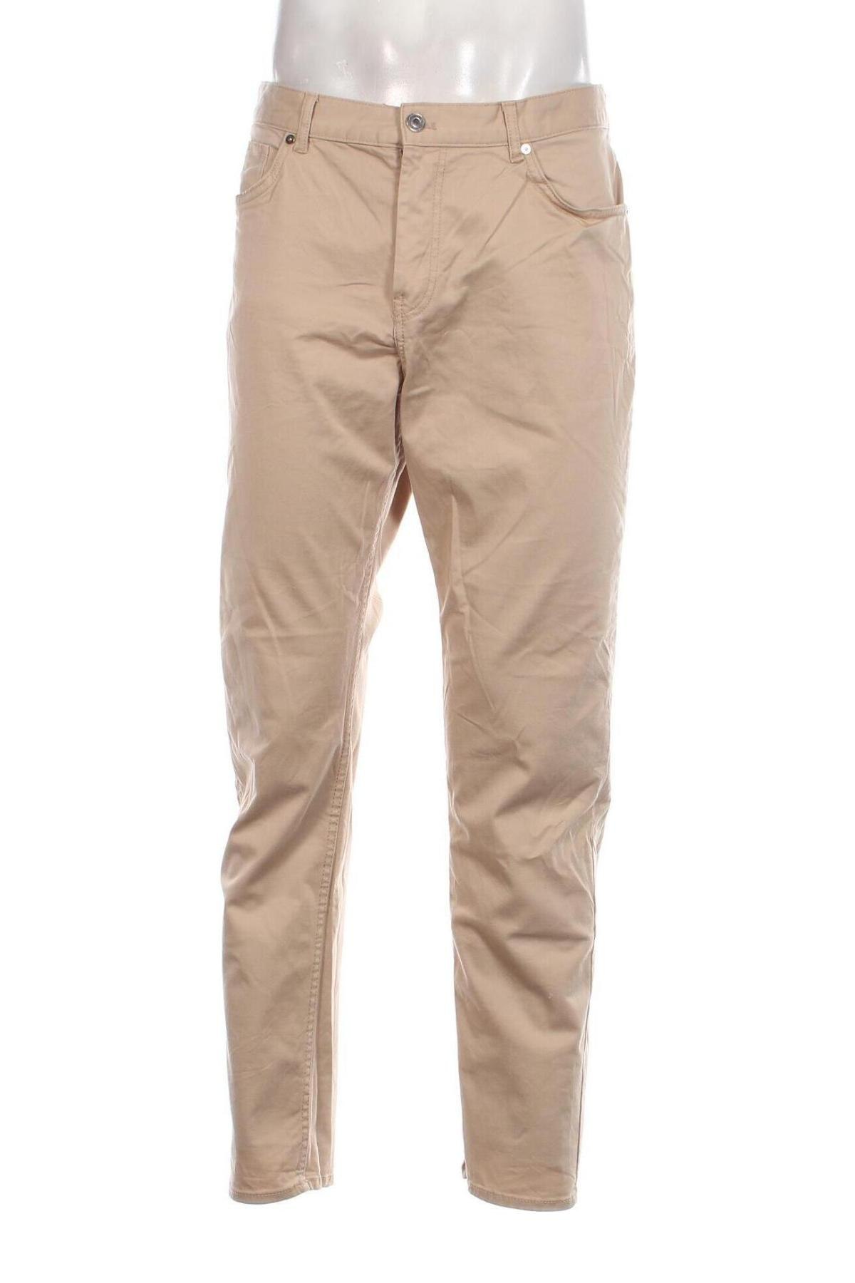 Męskie spodnie H&M, Rozmiar XL, Kolor Beżowy, Cena 41,79 zł