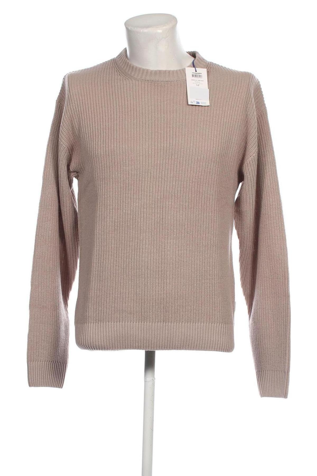 Ανδρικό πουλόβερ Jack & Jones, Μέγεθος M, Χρώμα  Μπέζ, Τιμή 22,96 €