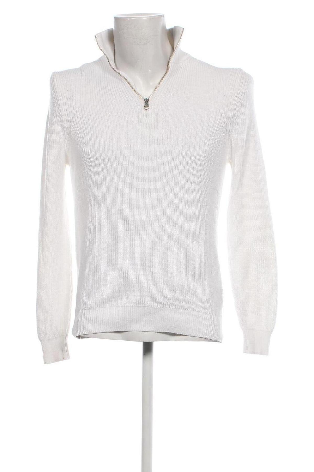 Herrenpullover Zara, Größe M, Farbe Weiß, Preis 22,27 €