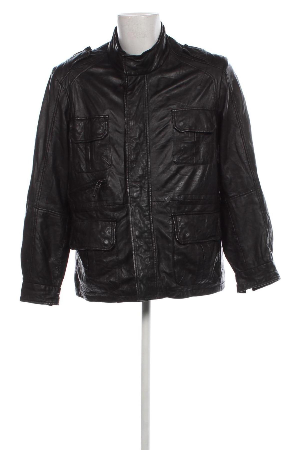 Ανδρικό δερμάτινο μπουφάν Gerry, Μέγεθος L, Χρώμα Μαύρο, Τιμή 70,76 €