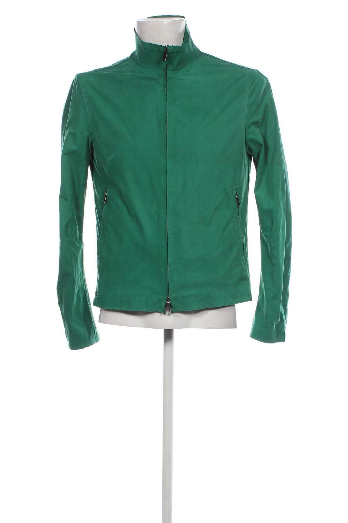 Ανδρικό δερμάτινο μπουφάν Emporio Armani, Μέγεθος L, Χρώμα Πράσινο, Τιμή 576,29 €