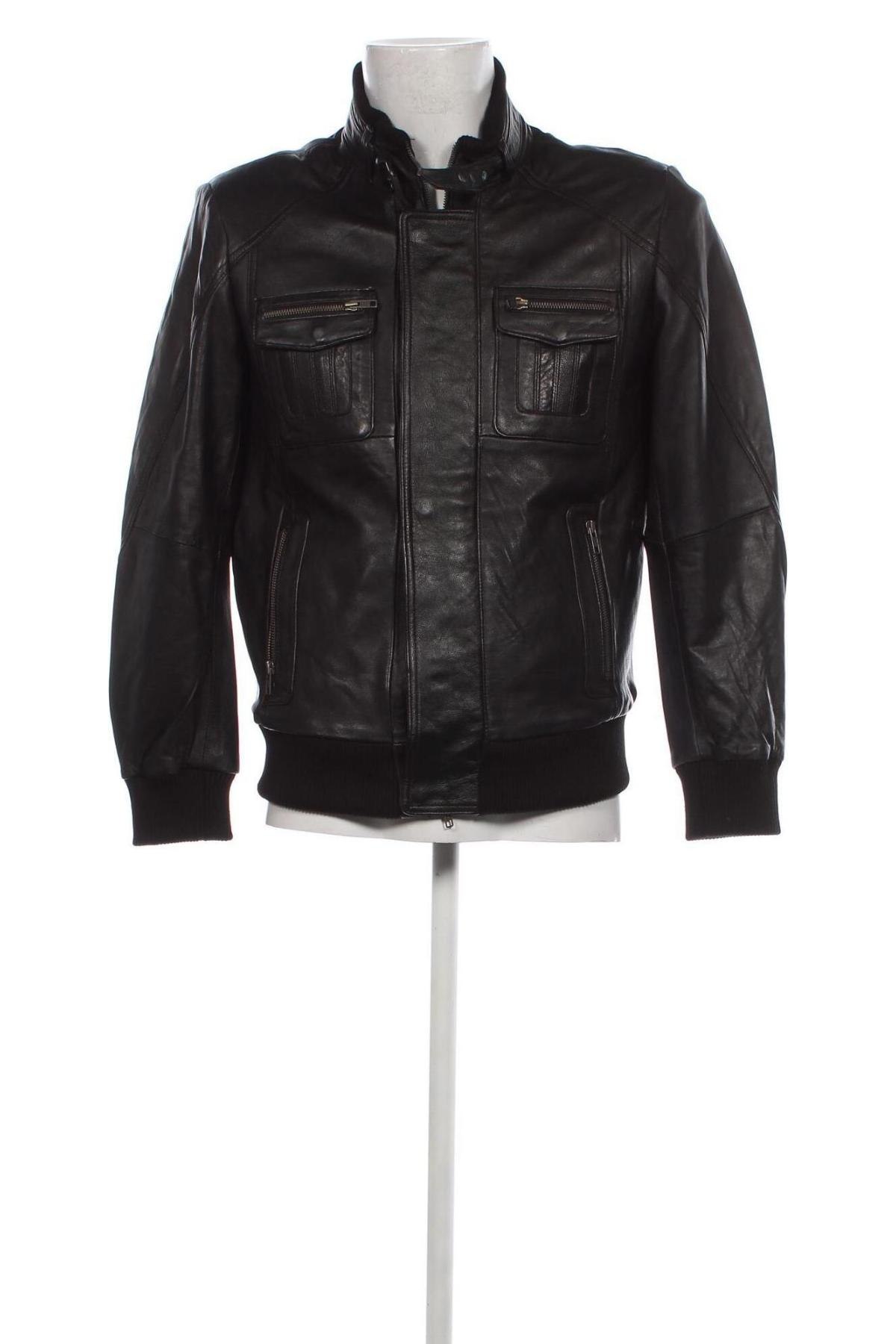 Herren Lederjacke Isaco & Kawa, Größe M, Farbe Schwarz, Preis 92,42 €