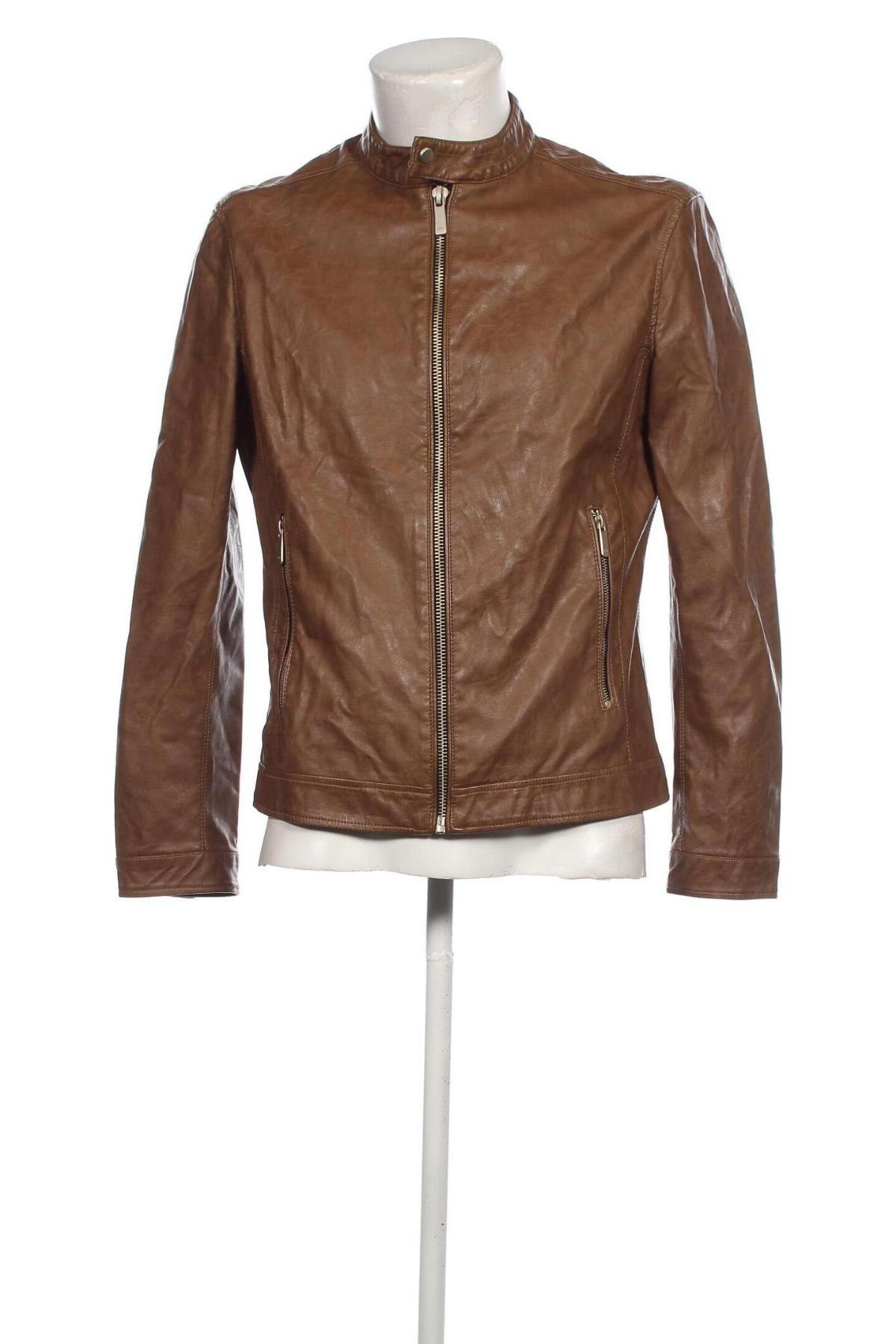 Herren Lederjacke Zara, Größe M, Farbe Braun, Preis € 25,68