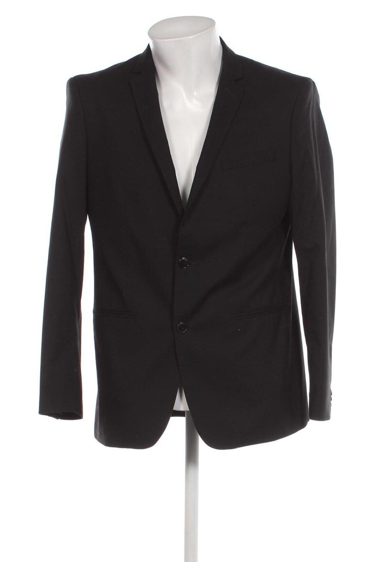 Мъжко сако Zara Man, Размер L, Цвят Черен, Цена 28,05 лв.