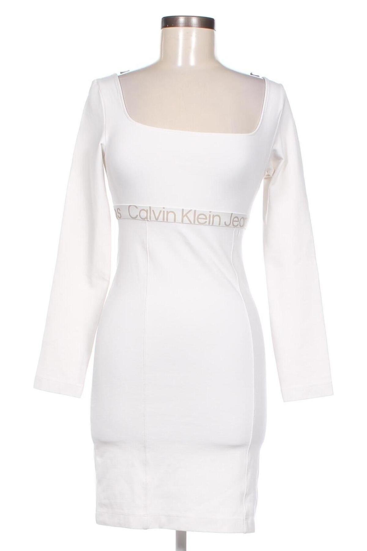 Kleid Calvin Klein Jeans, Größe S, Farbe Weiß, Preis 36,18 €