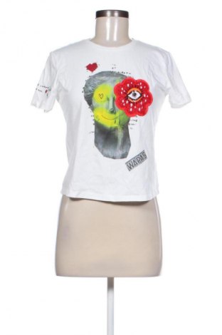 Γυναικείο t-shirt Desigual, Μέγεθος L, Χρώμα Λευκό, Τιμή 29,06 €