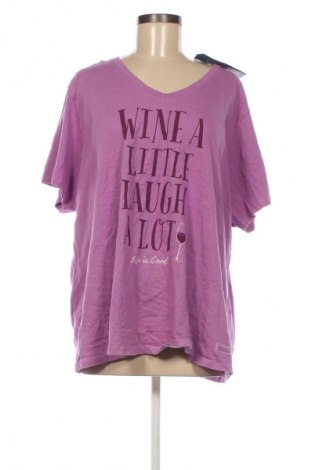 Damen T-Shirt Life Is Good, Größe 3XL, Farbe Lila, Preis 22,99 €
