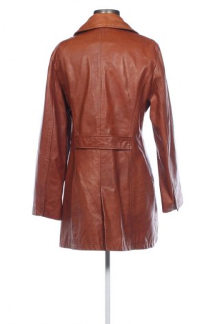 Дамско кожено палто Zara, Размер L, Цвят Кафяв, Цена 129,99 лв.