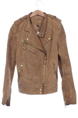 Damen Lederjacke Mango, Größe XS, Farbe Beige, Preis 41,60 €