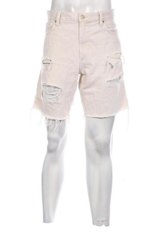 Pantaloni scurți de bărbați Bershka, Mărime L, Culoare Ecru, Preț 78,79 Lei