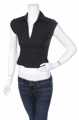 Γυναικείο πουκάμισο Amisu, Μέγεθος XS, Χρώμα Μαύρο, Τιμή 11,13 €
