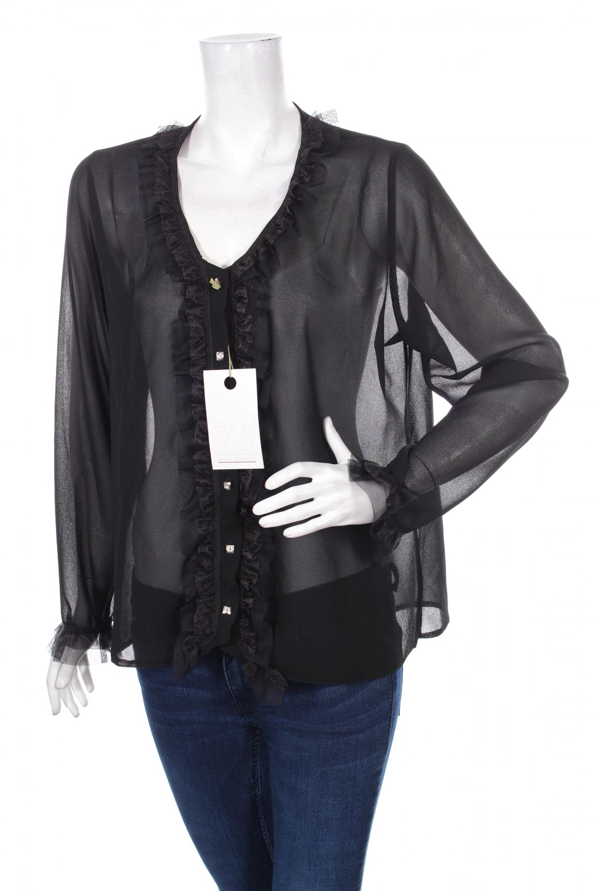 Γυναικείο πουκάμισο, Μέγεθος L, Χρώμα Μαύρο, Τιμή 27,84 €