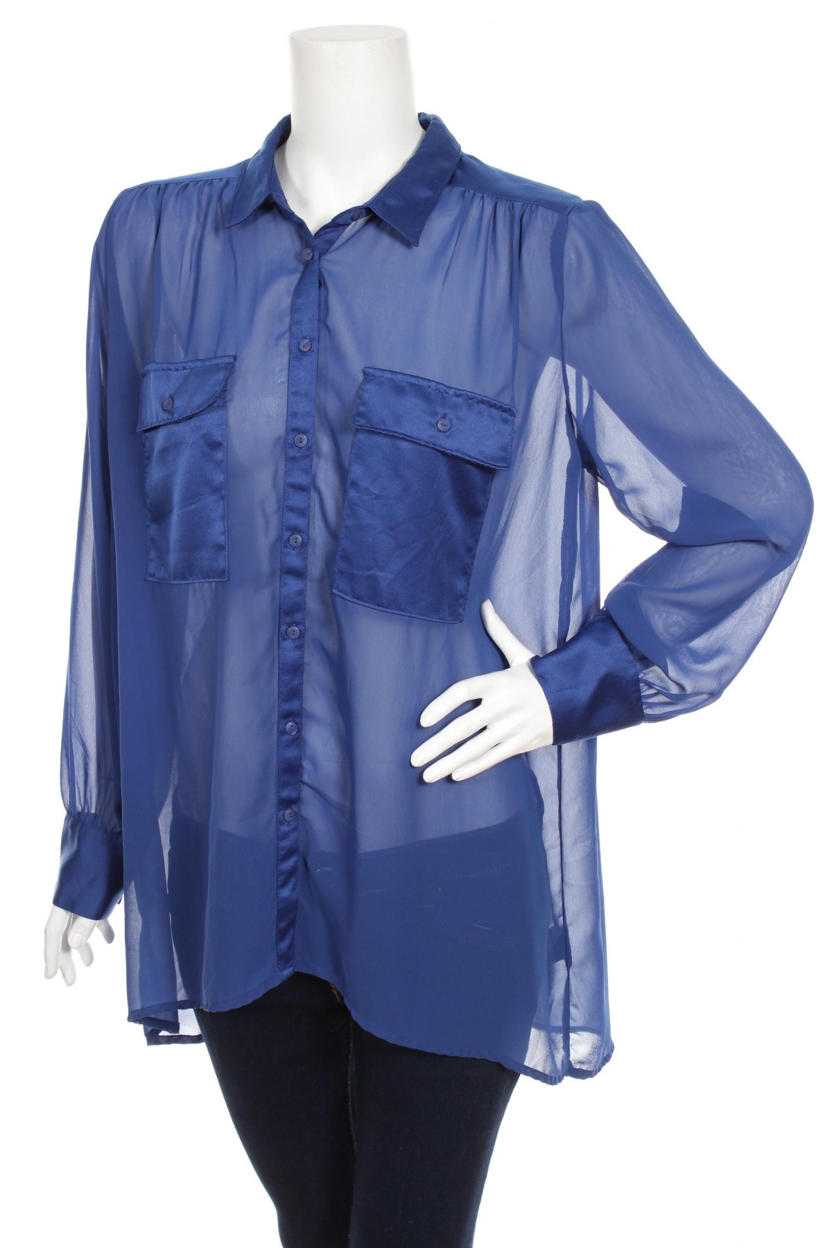 Γυναικείο πουκάμισο KappAhl, Μέγεθος L, Χρώμα Μπλέ, Τιμή 16,08 €
