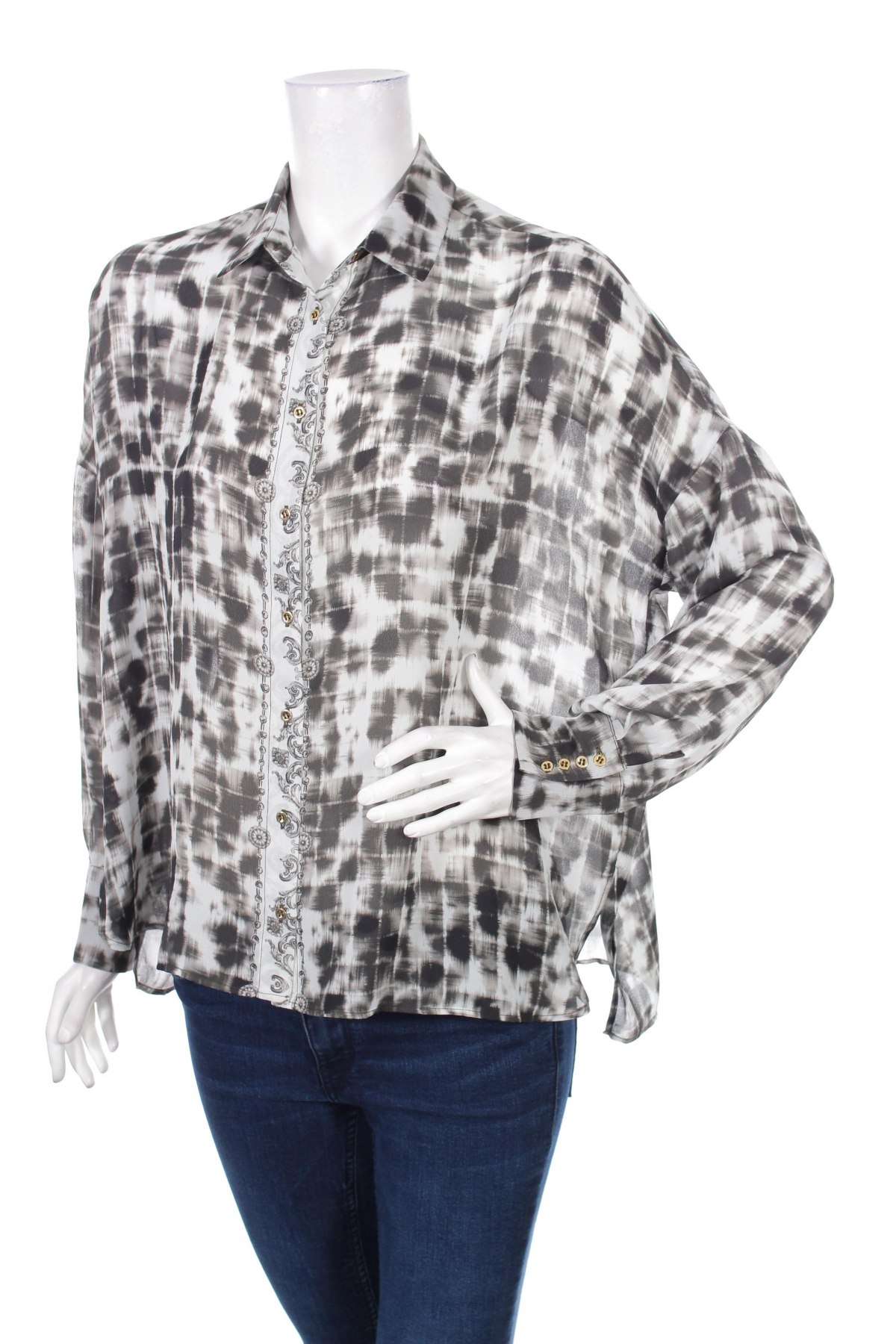 Γυναικείο πουκάμισο Mango, Μέγεθος S, Χρώμα Γκρί, Τιμή 17,01 €
