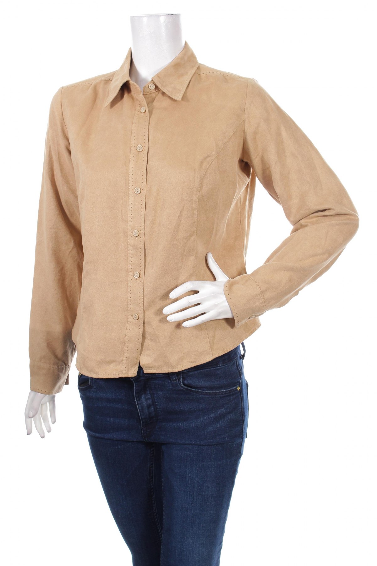 Γυναικείο πουκάμισο Marks & Spencer, Μέγεθος M, Χρώμα  Μπέζ, Τιμή 17,53 €