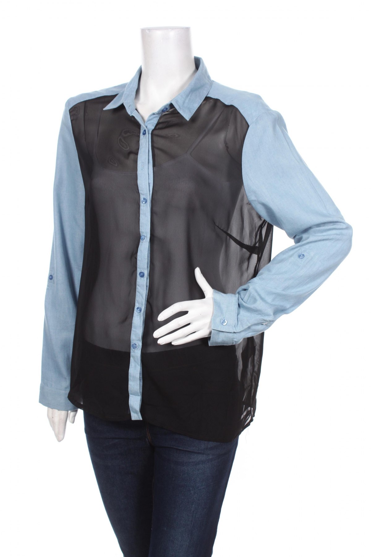 Γυναικείο πουκάμισο Yes Or No, Μέγεθος L, Χρώμα Μαύρο, Τιμή 15,46 €