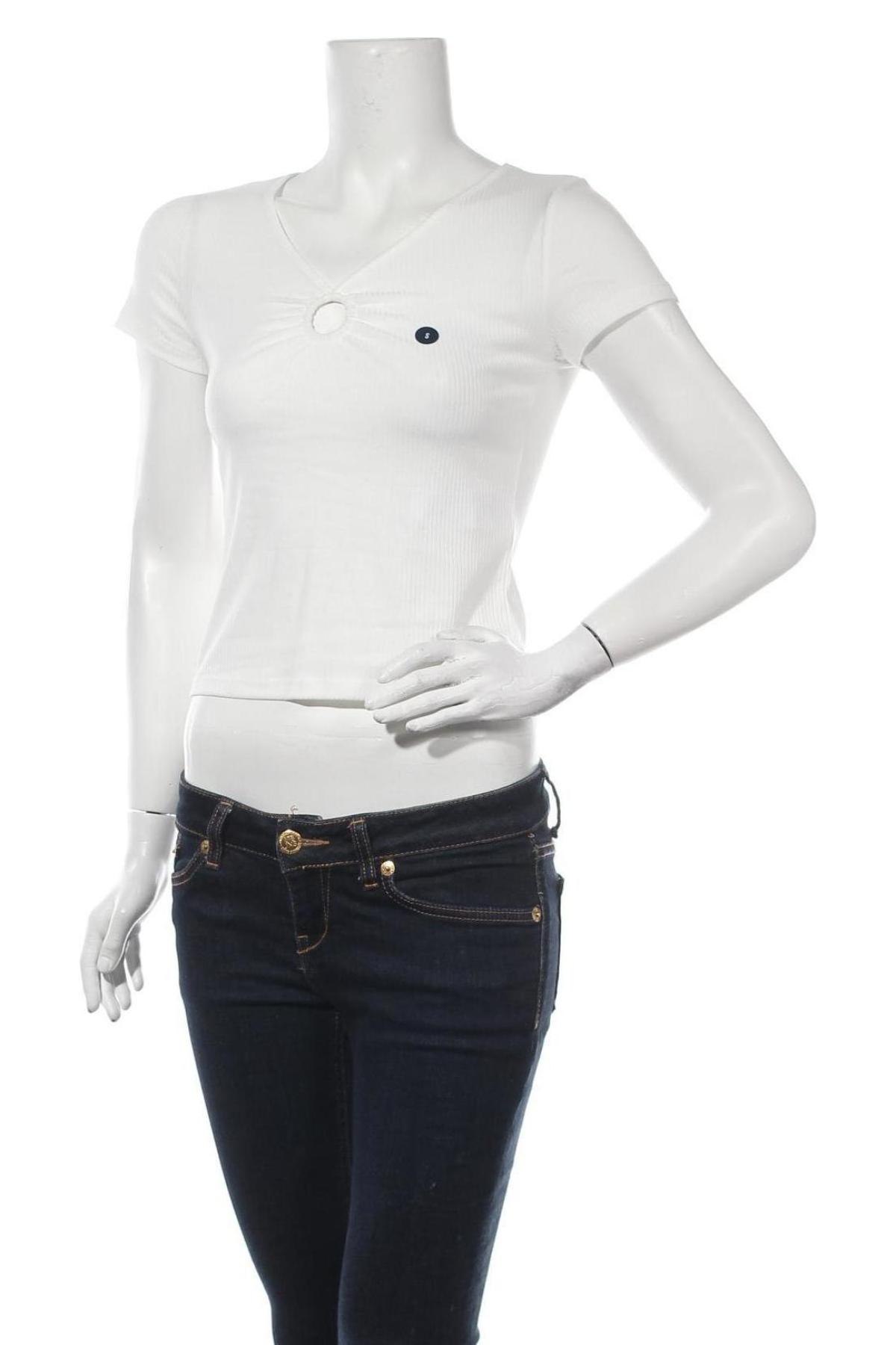 Γυναικεία μπλούζα Hollister, Μέγεθος S, Χρώμα Λευκό, 65% πολυεστέρας, 31% βισκόζη, 4% ελαστάνη, Τιμή 6,50 €