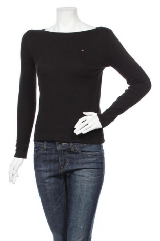 Дамска блуза Tommy Hilfiger, Размер XS, Цвят Черен, 57% памук, 37% модал, 6% еластан, Цена 85,40 лв.