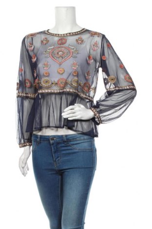 Дамска блуза Zara, Размер M, Цвят Син, Цена 19,20 лв.