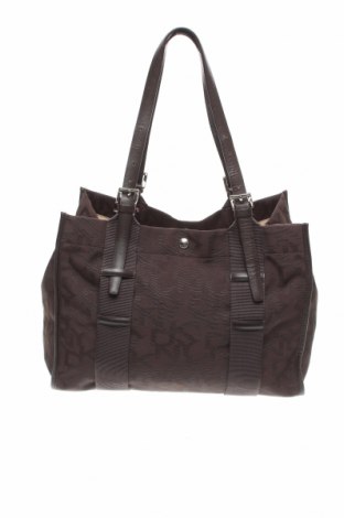 Дамска чанта DKNY, Цвят Кафяв, Текстил, естествена кожа, Цена 142,00 лв.