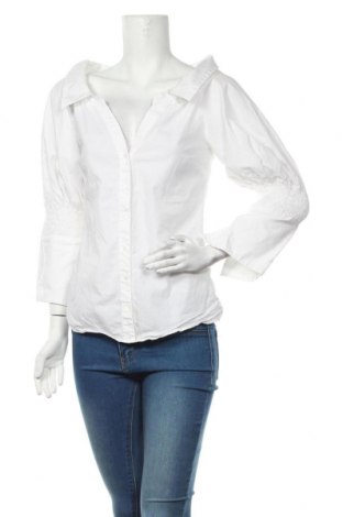 Дамска риза Zara, Размер S, Цвят Бял, Памук, Цена 14,80 лв.
