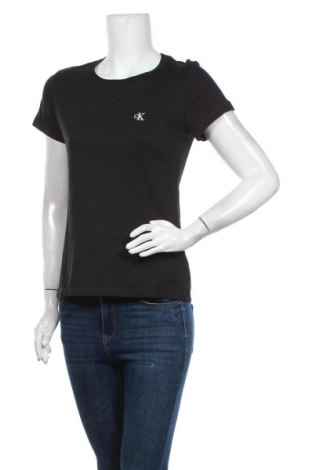 Дамска тениска Calvin Klein Jeans, Размер M, Цвят Черен, Памук, Цена 62,30 лв.