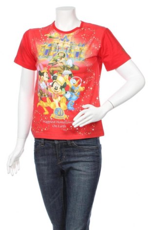 Tricou de femei Disneyland, Mărime M, Culoare Roșu, Bumbac, Preț 72,95 Lei
