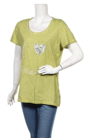 Γυναικείο t-shirt Mandarin, Μέγεθος XL, Χρώμα Πράσινο, Βαμβάκι, Τιμή 5,72 €