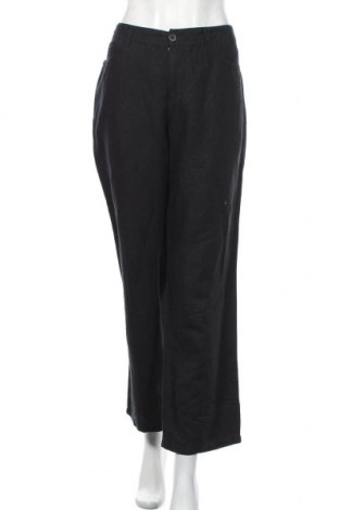 Дамски панталон Fabiani, Размер L, Цвят Черен, 68% лен, 16% памук, 18% тенсел, Цена 36,75 лв.
