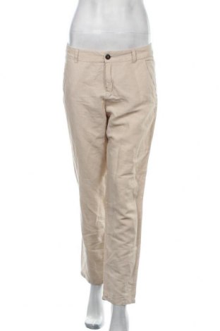 Pantaloni de femei United Colors Of Benetton, Mărime S, Culoare Bej, 64% in, 36% bumbac, Preț 110,25 Lei