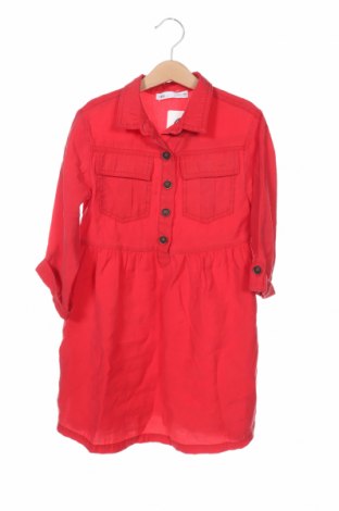 Kinderkleid Zara Kids, Größe 6-7y/ 122-128 cm, Farbe Rot, 86% Lyocell, 14% Polyester, Preis 21,57 €